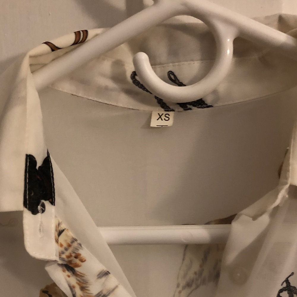 Dog Print Sheer Blouse - Picture 2 of 4